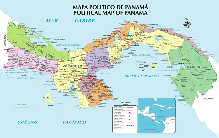 political map of panama